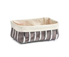 Zeller Brotkorb mit Beutel / Brotkörbchen, Metall/Baumwolle