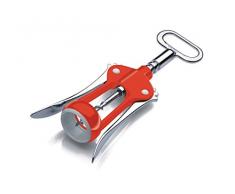 Twin Hebel Korkenzieher (Bier Gap) Wein Flaschenöffner – Feines Italienisches Edelstahl rot