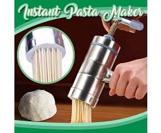 Edelstahl Handbuch Noodles Presse Maschine Nudelmaschine, Multi Küche Manuell Nudel Maker Nudelpresse-Maschine Gemüse Obst Saftpresse Saft Quetschen Maschine mit 2 Noodle Mould