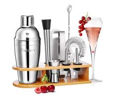 Baban Cocktail Shaker Set, 10tlg Cocktail Set, Bartending Set mit Bambus-Aufbewahrung, Cocktailzubehör 750ml Shaker, Geschenk für Männer und Frauen