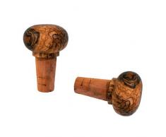 FLASCHENVERSCHLUSS AUS OLIVENHOLZ UND KORK (2 Stück) von Mastro Leonardo - Handarbeit aus Italien (Flaschenkorken - Korken)