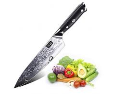 SHAN ZU Damastmesser Kochmesser 67 Schichten Damaststahl Küchenmesser mit G10 Griff 20cm - PRO Series