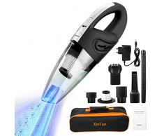 Handstaubsauger, XinFun 6000pa 8.4V 120W 2200mAh handstaubsauger akku,30 Minuten Laufzeit, Kabellos Nass und Trocken, Starker Sog