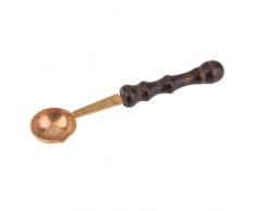 B Baosity Kupfer Gießlöffel Gießkelle Schmelztiegel Löffel Wachssiegel Löffel Wax Stempel mit Holzgriff