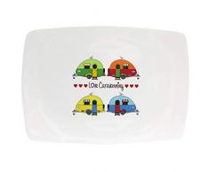 Melamin Geschirr Servierplatte 30x25cm Camping Caravan Design farbenfroh rechteckig Servierplatten Aufschnittplatte Wurstplatte Käseplatte Servierteller Servierschale modern Melamingeschirr Outdoor