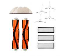 SODIAL 11 Stücke Haupt Bürste Hepa Filter Mopp Tuch Seiten Bürste für Roborock für Mi Robot S50 S51 S55 S5 Staub Sauger Zubeh？r Kit