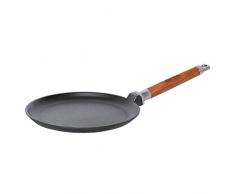 22 cm Pfannkuchen Bratpfanne aus Gusseisen mit abnehmbarem Holzgriff Pfanne Crepes crepespfanne induktion
