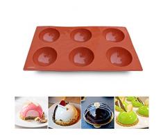 homEdge Halbkugel-Silikonform mit 6 Hohlräumen, 3 Packungen Backform zur Herstellung von Schokolade, Kuchen, Gelee, Dome-Mousse