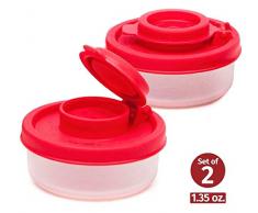Signora Ware kleine Salz- und Pfefferstreuer für unterwegs - Mini Streuer Set für Salz und Pfeffer mit Deckel zum mitnehmen - Perfekt für Reisen, Camping und To-Go - Verschließbar - 40g, 2er Packung