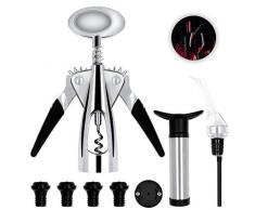 HARBORII Korkenzieher Weinöffner Manueller Flügel Wine Opener mit Folienschneider Weinbelüfter Wein Vakuumpumpe