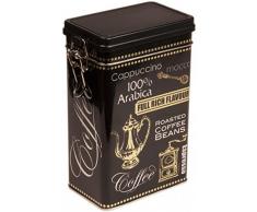 Schwarz Arabica Kaffee – Vintage Style eckig Kaffee Dose/Tee Caddy/Küche Blechdose/Vorratsdose Kanister – hermetisch abgedichtet