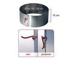 Lares - Kuchenring/Tortenring mit Griff - 18-30cm Ø, H: 15cm - Federbandstahl, stufenlos verstellbar - Made in Germany