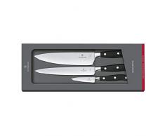 Victorinox Grand Maitre 3-tlg. Kochmesser-Set, Officemesser, Tranchiermesser, Kochmesser, Rostfrei, Edelstahl, schwarz