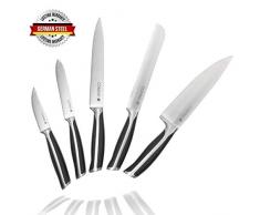 Deutscher Stahl Küchenmesser Set - Coninx Messerset Edelstahl Kochmesser, Fleischmesser, Brotmesser, Obst- & Gemüsemesser und Schälmesser | German Steel | Küchenmesser | Sets |