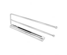 Gedotec Design Handtuchhalter Bad & Küchen-Schrank Handtuch-Auszug ausziehbar - SERENA | Chrom poliert | Geschirrtuchhalter 2-armig | 1 Stück - Handtuchreling Korpus-Montage mit Befestigungsmaterial