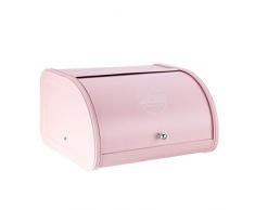 Vosarea Metall Brotkasten mit Rolldeckel Rollbrotkasten Brotbehälter Brotaufbewahrung Brötchen Brot Aufbewahrungsbox (Rosa)