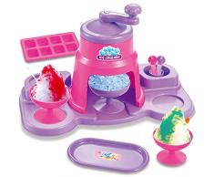 Zhongsufei Spielzeug für Kinder Kinder Eiscreme-Herstellungsmaschine Ice Crusher Toy mit Musik und Beleuchtung für Kinder und Mädchen Pretend Play Eiswürfelform Cup Plate Rolle Spielen Spielzeug