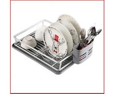 Praknu Abtropfgestell mit Abtropfschale und Besteckkorb - Rostfrei - Hygienisch - 43 x 32 cm