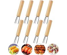 DesignerBox Maiskolbenhalter Set, 20 Stück, Edelstahl, Maiskolben-Spieße mit 2 Zinken, Maisgabeln, Maisgabeln, Maisspieße, Küchenwerkzeug für Zuhause und Grillen