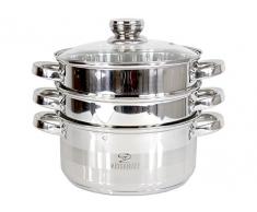 Edelstahl Dampfgarer Dampfkocher Dampfkochtopf Kochtopf MEYERHOFF Induktion 22 cm - XL