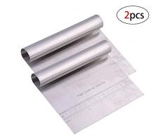 HPiano 2 stücke Professioneller Schaber Kuchen und Pizza Cutter Edelstahl Schneider für Pasta und Pizza Backen Gebäck Küchenspatel Messen Cutter für Pasta Schaber