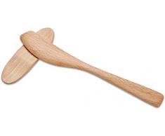 SveBake Buchenholz Buttermesser, Frühstücksmesser Holz mit Messerhalter