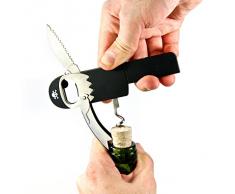 Suck UK - Piraten Bier- & Wein-Flaschenöffner | Der beste Freund des Kellners | Edelstahl Barkeeper Tool | Korkenzieher / Folienschneider & Schlüsselanhänger | Kellnermesser