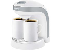 SENCOR SCE 2001WH Duo-Kaffeemaschine (350 Watt, Reisekaffeemaschine, mit zwei Porzellanbecher) weiß