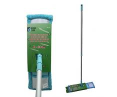 Megaprom Alu 78-138cm Teleskop Wischmopp Bodenwischer Bodenreiniger Klapphalter Wischmop Boden Wischer mit Mikrofasertuch inkl. Stiel