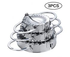 Hochwertigen Edelstahl Ravioli Ausstechformen, FantasyDay 3er Set Knödel-Hersteller Pierogie Ravioliformer Knödelform Tortellini Form- Ravioli-Stempel, Raviolischneider Gebäck-Werkzeug, Dumpling Maker