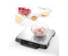 HENDI Digitale Küchenwaage, Haushaltwaage, für max 15kg, Präzision auf bis zu 1gr, mit eingebautem Digital-Display, 266x269x(H)34mm, Edelstahl