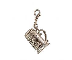 Alpenflüstern Trachten-Anhänger Bierkrug groß fürs Charivari antik-Silber-Farben AAH080