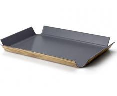 Continenta 2902 - Rutschfestes Tablett - Rechteckig , Grau, 45 x 34 cm