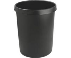 helit Kunststoff-Papierkorb - Inhalt 45 l, Höhe 480 mm, VE 2 Stk - schwarz, VE 2 Stk - Abfallkorb Kunststoffabfallsammler Papiereimer Papierkorb