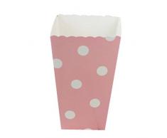 12pcs Einweg-Papiereimer Snack Pommes Frites Cups für Mottoparty, Pink Dots