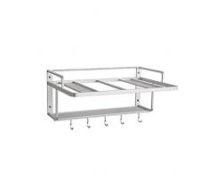 Regal aus Aluminium für Mikrowelle und Küche Multifunktional mit Haken Mikrowellengabel Löffelhalter Küche Aufbewahrungsbox