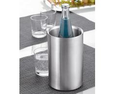 Flaschenkühler MIAMI aus Edelstahl, gebürstet, doppelwandig, Maße: Höhe ca. 19,5 cm, Durchmesser ca. 12 cm,