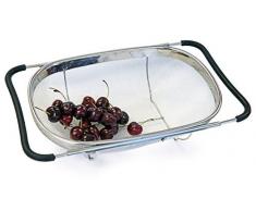 Culina® Abtropfsieb (Oval) Sieb über dem Spülbecken, Feines Edelstahl Netz, Ausziehbar