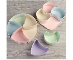 Xu-Kolben Obstteller Fach Snack Dish Multifunktions-Fünf geteilt Fach Dörrobst Plastikschüssel Zucker Aufbewahrungsbox