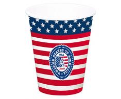 Folat - 8 Medien von Karton Aufkleber Tasse groß Amerika