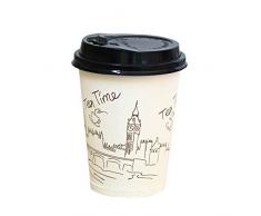 Demarkt Kaffeebecher Trinkbecher Einwegbecher Pappbecher Pappe Becher Papierbecher 350 ml