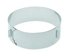 Westmark Tortenring mit verstellbarem Durchmesser von 16 bis 30 cm, Rostfreier Edelstahl, Silber, 31312260