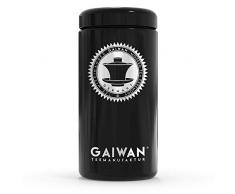 Nachhaltige Teedose aus Glas für losen Tee, Lichtschutz und Aromaschutz, schwarz und luftdicht, Vorratsbehälter oder Vorratsdose für Tee - GAIWAN Teemanufaktur, Made in Germany