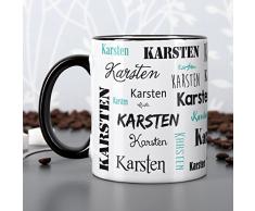 Privat Tasse schwarze Namenstasse in verschiedenen Schriftarten 300 ml aus Keramik