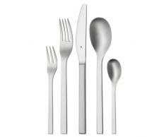 WMF Linum Besteck-Set 66-teilig für 12 Personen Kuchengabel Portionsschöpfer Servierlöffel Salatgabel Serviergabel Tortenheber Cromargan Edelstahl rostfrei mattiert spülmaschinengeeignet