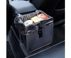PowerTiger Auto Mülleimer, KFZ Abfalleimer Wasserdicht Abfallbehälter Auslaufsicher Autositztasche für Müll, Schwarz 6.5Ltr Kapazität