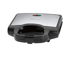 Clatronic ST 3628 Sandwichtoaster, dreieckige Sandwichplatten mit Antihaftbeschichtung, automatischer Temperaturregler, Edelstahleinlage, schwarz