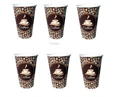 Trendsky 500 Stück Kaffeebecher Coffee to go Pappe beschichtet 200 ml, Becher für Kaffee/Tee, 200ml Hartpapier Einweg Pappbecher Coffeebecher 0,2l, hitzebeständig, 8oz.