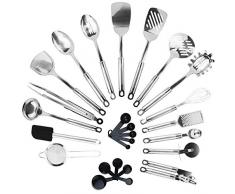 KRONENKRAFT® 26 teiliges Küchenset aus Edelstahl Küchenutensilien Set, Küchenzubehör, Kochset, Kochzubehör Set