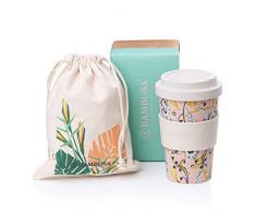 Bambusa Bambus Coffee to Go Becher Kaffe-Becher | Wiederverwendbarer umweltfreundlicher Reisebecher | Kostenlose Tasche inklusive